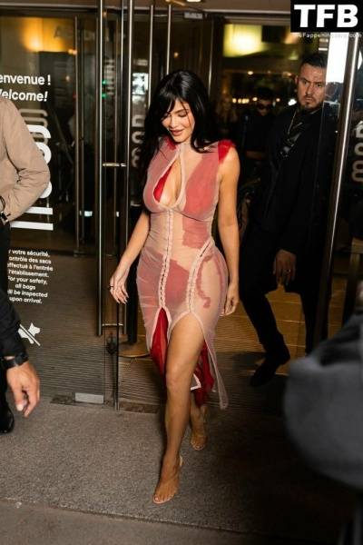 Kylie Jenner is Ravishing in Red Leaving Dinner at 1CChez Loulou 1D During PFW on girlsabc.com