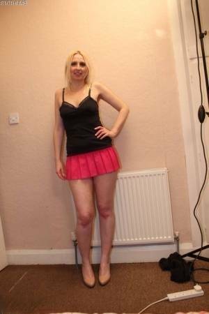 Blonde amateur Tracey Lain slides cotton panties aside for anal sex on girlsabc.com