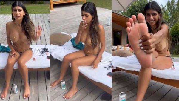 Mia Khalifa Topless Outdoor Feet Tease Video Leaked on girlsabc.com