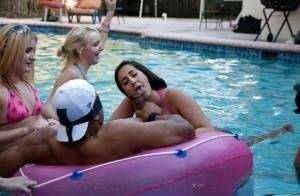 Fantastic outdoor party at the pool with a bunch of how wet chicks on girlsabc.com