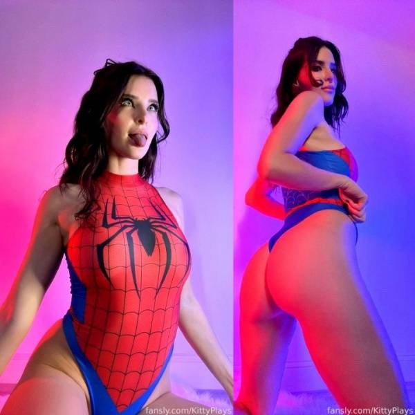 Kittyplays Sexy Spiderman Costume Fansly Set Leaked on girlsabc.com