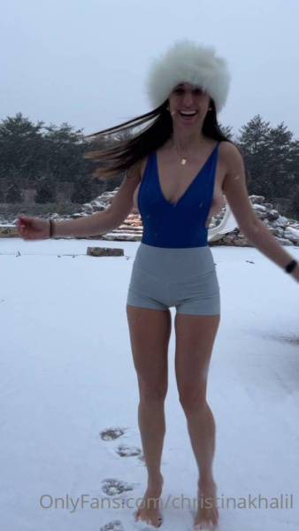 Christina Khalil Nipple Tease Snow Bodysuit Onlyfans Video Leaked on girlsabc.com
