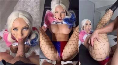 ScarlettKissesXO Harley Quinn Cosplay Sex Tape Video on girlsabc.com