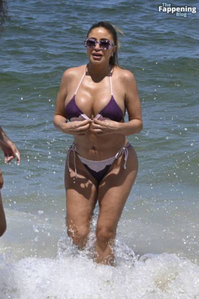 Larsa Pippen Looks Incredible as She Wears a Purple String Bikini on Miami Beach (24 Photos) on girlsabc.com