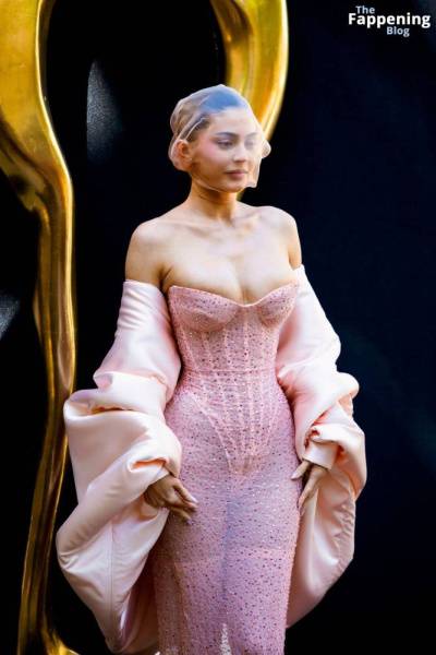 Kylie Jenner Displays Her Sexy Boobs at the Schiaparelli Fashion Show in Paris (25 Photos) on girlsabc.com