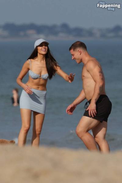 Olivia Culpo & Christian McCaffrey Spark Joyful Vibes on Rhode Island Beach (46 Photos) on girlsabc.com