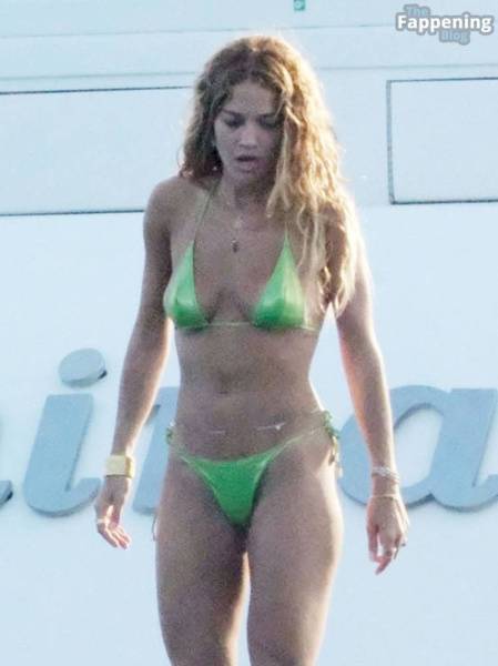 Rita Ora Displays Her Sexy Tits & Butt in a Green Bikini (65 Photos) on girlsabc.com